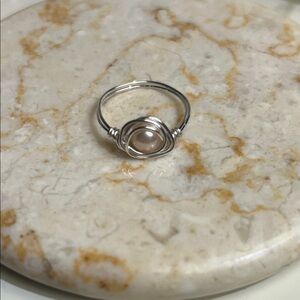 Sophisticated Silver and Pearl Ring